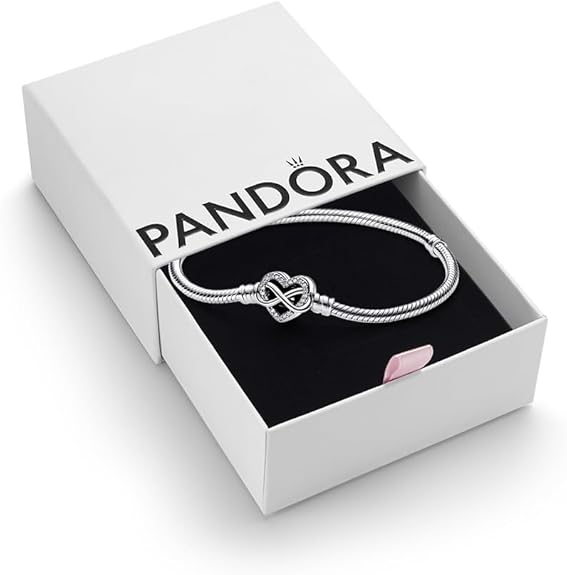 51JCsgtp7tL._AC_SY575_ PANDORA - Сребърна гривна 19см. - Image 1