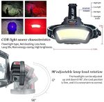 Акумулаторен LED челник, Супер ярък фенер, червена светлина, акумулаторни презареждащи батерии, работа 7-14ч. - Image 5