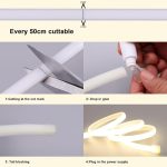 20 м, 200 W, COB LED лента за външна употреба, водоустойчива, 4000K естествено бяла LED лента за външна употреба, CRI 90+, 220V директно свързване за декоративно осветление за стаи и открито - Image 3