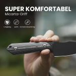 Нож за лов Kizer Harpoon, 9,75 см острие D2 с черна дръжка от микарта, EDC нож за лов с кания, туризъм, къмпинг, нож за оцеляване - Image 5