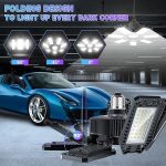 200W LED гаражно осветление, 20000LM деформируема гаражна лампа 1 бр. 6500K дневна светлина с 7+1 регулируеми панела, E27 LED таванна лампа за гараж, таванско помещение, склад, офис, работилница, коридор и др. - Image 4