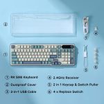 RK ROYAL KLUDGE S98 - Безжична Механична клавиатура с интелигентен дисплей и копче, BT/2.4G/USB-C, 98 клавиша - Image 4