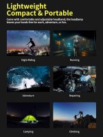 Мощен LED челник, широкоъгълен 230°, 3*бели светлинни ленти, презареждаща батерия, сензор за движение, водоустойчив, за къмпинг, туризъм, работа, на открито и др. - Image 3