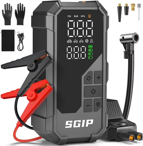 Jump starter, startova bateriq za akumulatori, power bank, kompresor za gumi