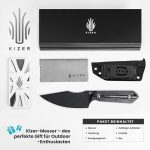 Нож за лов Kizer Harpoon, 9,75 см острие D2 с черна дръжка от микарта, EDC нож за лов с кания, туризъм, къмпинг, нож за оцеляване - Image 2