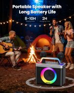Преносима Bluetooth Караоке машина с 2 безжични микрофона, презрамка, забавна смяна на гласа, поддръжка на USB/AUX за събития на октрито, партита и друго - Image 3