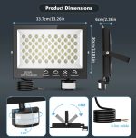 200W LED прожектор със сензор за движение 20000LM водоустойчив с дистанционно управление – студено бяла светлина 6500K - Image 5
