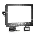 200W LED прожектор със сензор за движение 20000LM водоустойчив с дистанционно управление – студено бяла светлина 6500K