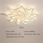 100см 84W - Модерно LED таванно осветление, димируемо креативно LED таванно осветление с форма на венчелистче, 3000K - 6000K, Φ100*11 84W 8400lm, акрилни панелни таванни осветителни тела за хол, коридор, спалня [Енергиен клас A ++] - Image 6