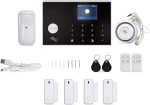 Система за домашна сигурност с хъб панел, WiFi и GSM алармен комплект, сензори за врати/прозорци, PIR детектор за движение и дистанционно управление. Лесна инсталация