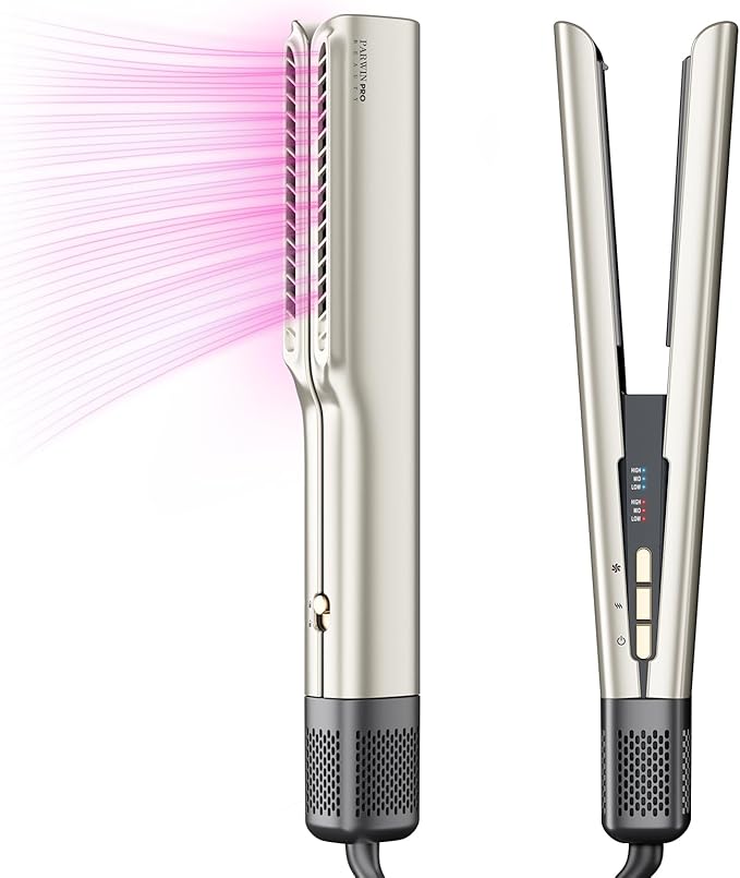 612WafiL6BL._AC_SX679_ Преса за коса с въздух, PARWIN PRO BEAUTY Ion Air Straightener, без нагревателни плочи, от мокро към сухо, изправяне с въздух, макс. приблизително 160 °C, за средна и дълга коса (35-75 см), 1200 W - Image 1
