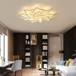 100см 84W - Модерно LED таванно осветление, димируемо креативно LED таванно осветление с форма на венчелистче, 3000K - 6000K, Φ100*11 84W 8400lm, акрилни панелни таванни осветителни тела за хол, коридор, спалня [Енергиен клас A ++] - Image 3