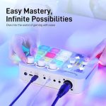MAONO G1 Neo Геймърски аудио миксер Аудио интерфейс с XLR вход и 48V | RGB, Bluetooth, 4 персонализирани саундпада, стрийминг на живо, подкастинг, гласови ефекти, PS5, TikTok на живо, стрийминг на PC, геймъри, бял - Image 3
