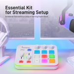 MAONO G1 Neo Геймърски аудио миксер Аудио интерфейс с XLR вход и 48V | RGB, Bluetooth, 4 персонализирани саундпада, стрийминг на живо, подкастинг, гласови ефекти, PS5, TikTok на живо, стрийминг на PC, геймъри, бял - Image 7
