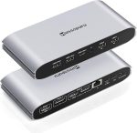 Докинг станция Minisopuru Displaylink за три монитора за MacBook M1/M2/Windows, 13 в 1 Displaylink USB C с 2 HDMI порта и 2 DisplayPort порта, USB C PD 100W, USB-C данни, Ethernet, аудио, 4 порта
