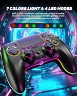 Безжичен професионален контролер за PS5/PC/MAC/Steam Deck, Геймпад със 7 променливи RGB цветове/Джойстик с ефект на Хол и тригер/Турбо/Гироскоп с 6 точки/Програмна лента/Двойна вибрация/Аншлюс за слушалки/1500 mAh Akku - Image 7
