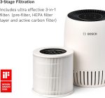 Bosch Air 1000, Пречиствател на въздух, За помещения до 23 м² | С 3-в-1 въздушен филтър, интелигентен сензор, автоматичен режим, тих режим (< 25 dB(A)), CADR: 100 м³/ч - Image 3