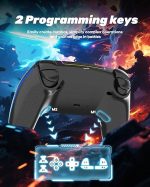 Безжичен професионален контролер за PS5/PC/MAC/Steam Deck, Геймпад със 7 променливи RGB цветове/Джойстик с ефект на Хол и тригер/Турбо/Гироскоп с 6 точки/Програмна лента/Двойна вибрация/Аншлюс за слушалки/1500 mAh Akku - Image 2