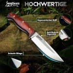 Нож за оцеляване Japaknives, ловен нож, остър Bushcraft D2, фиксирано острие, ярък колан с кожена кания за къмпинг, ловен подарък за мъже - Image 6