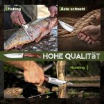 Нож за оцеляване Japaknives, ловен нож, остър Bushcraft D2, фиксирано острие, ярък колан с кожена кания за къмпинг, ловен подарък за мъже - Image 5