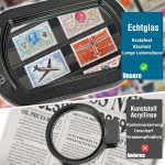 12 x правоъгълна лупа с LED светлини и стойка, 5 цветови режима, плавно димируема, 2-в-1 LED осветена настолна лампа и скоба, лупа за четене без ръце за четене, занаяти, ремонт, боядисване - Image 3