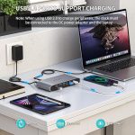 Докинг станция Minisopuru Displaylink за три монитора за MacBook M1/M2/Windows, 13 в 1 Displaylink USB C с 2 HDMI порта и 2 DisplayPort порта, USB C PD 100W, USB-C данни, Ethernet, аудио, 4 порта - Image 4