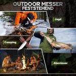 Нож за оцеляване Japaknives, ловен нож, остър Bushcraft D2, фиксирано острие, ярък колан с кожена кания за къмпинг, ловен подарък за мъже - Image 2