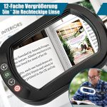 12 x правоъгълна лупа с LED светлини и стойка, 5 цветови режима, плавно димируема, 2-в-1 LED осветена настолна лампа и скоба, лупа за четене без ръце за четене, занаяти, ремонт, боядисване - Image 6