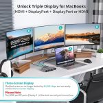 Докинг станция Minisopuru Displaylink за три монитора за MacBook M1/M2/Windows, 13 в 1 Displaylink USB C с 2 HDMI порта и 2 DisplayPort порта, USB C PD 100W, USB-C данни, Ethernet, аудио, 4 порта - Image 6