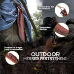 Нож за оцеляване Japaknives, ловен нож, остър Bushcraft D2, фиксирано острие, ярък колан с кожена кания за къмпинг, ловен подарък за мъже - Image 7