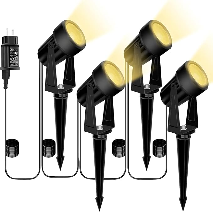 61d+HddfRgL._AC_SX679_ LED градински прожектори Bomcosy 14M, 4 броя, IP65, 3000K - Image 1