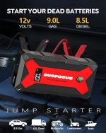 Jump Starter, Стартерна батерия за автомобили, 4000А, до 9л. бензин / 8.5л дизел, стартерна батерия за кола с лед фенерче USB бързо зареждане - Image 6