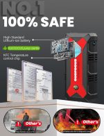 Jump Starter, Стартерна батерия за автомобили, 4000А, до 9л. бензин / 8.5л дизел, стартерна батерия за кола с лед фенерче USB бързо зареждане - Image 5