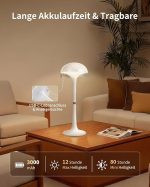 Комплект 2бр Акумулаторна RGB LED нощна лампа, безжична сензорна, димируема, 3 цветни температури, презареждаща се преносима нощна лампа, модерен дизайн за спалня, ресторант, бар - Image 5