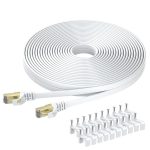 Ethernet кабел Cat7 Високоскоростен гигабитов RJ45 пач кабел, интернет плоска лента, съвместим с рутер, модем, компютър, лаптоп
