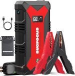 Jump Starter, Стартерна батерия за автомобили, 4000А, до 9л. бензин / 8.5л дизел, стартерна батерия за кола с лед фенерче USB бързо зареждане