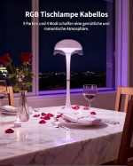Комплект 2бр Акумулаторна RGB LED нощна лампа, безжична сензорна, димируема, 3 цветни температури, презареждаща се преносима нощна лампа, модерен дизайн за спалня, ресторант, бар - Image 7