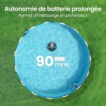 AIPER Pool Robot, Безжична прахосмукачка за басейн, Батерийна, Прахосмукачка за Под с 90 минути работа, Автоматично Паркиране, Двойни Задвижващи Мотори и LED Индикатори, Идеална за Басейни с Плоско Дъно до 80 м² - Image 4